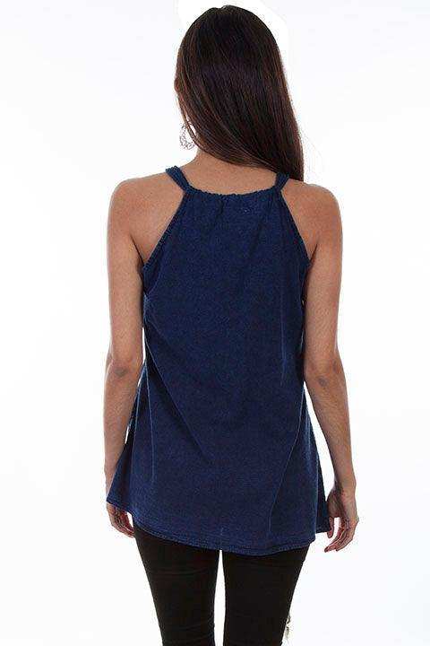 Scully DARK BLUE ROPE STRAP BLOUSE - Scully Leather - Flyclothing LLC