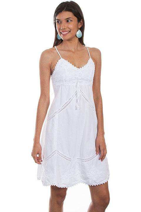 Scully WHITE SPAGHETTI STRAP DRESS - Scully Leather - Flyclothing LLC