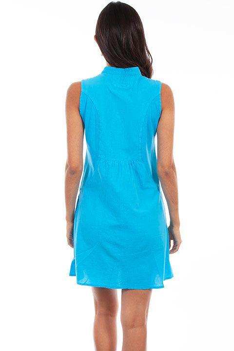 Scully TURQUOISE S/L DRESS W/POCKETS & KNIT SIDES - Scully Leather - Flyclothing LLC