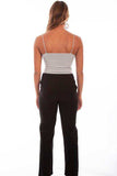 Scully BLACK ELASTIC WAIST CROCHET FRONT PANT - Scully Leather - Flyclothing LLC