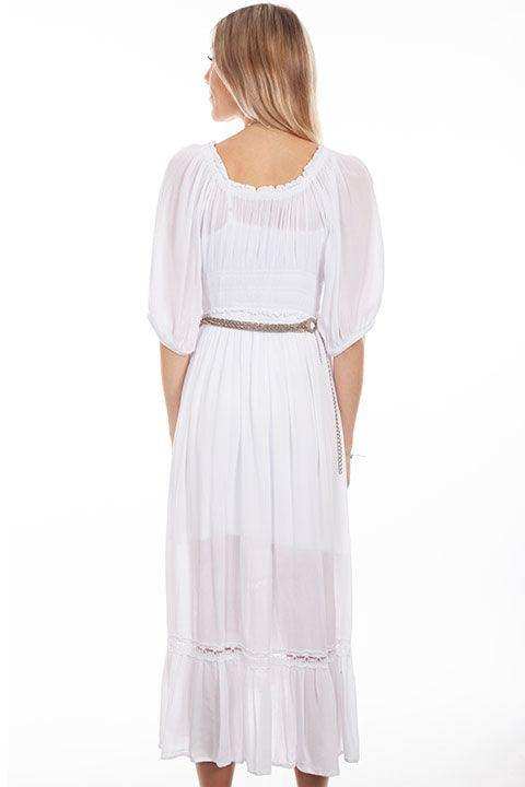 Scully WHITE LACE TRIM MAXI DRESS - Scully Leather - Flyclothing LLC