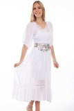 Scully WHITE LACE TRIM MAXI DRESS - Scully Leather - Flyclothing LLC