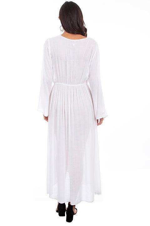 Scully WHITE BLACK EMB FRONT MAXI W/SIDE SLITS - Scully Leather - Flyclothing LLC