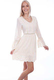 Scully Leather Ivory Dress With Ruffle Sleeve Eyelet Fab - Scully Leather - Flyclothing LLC