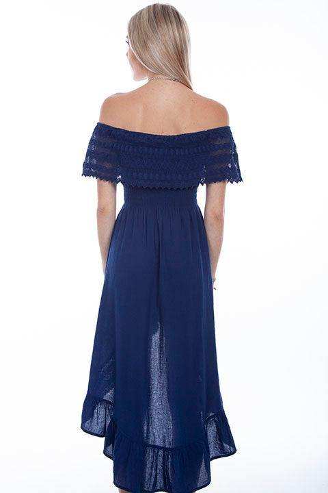 Scully Leather 100% Cotton Royal Off Shoulder Hi/Lo Dress - Scully Leather - Flyclothing LLC