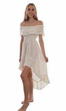Scully Leather 100% Cotton Vanilla Off Shoulder Hi/Lo Dress - Scully Leather - Flyclothing LLC