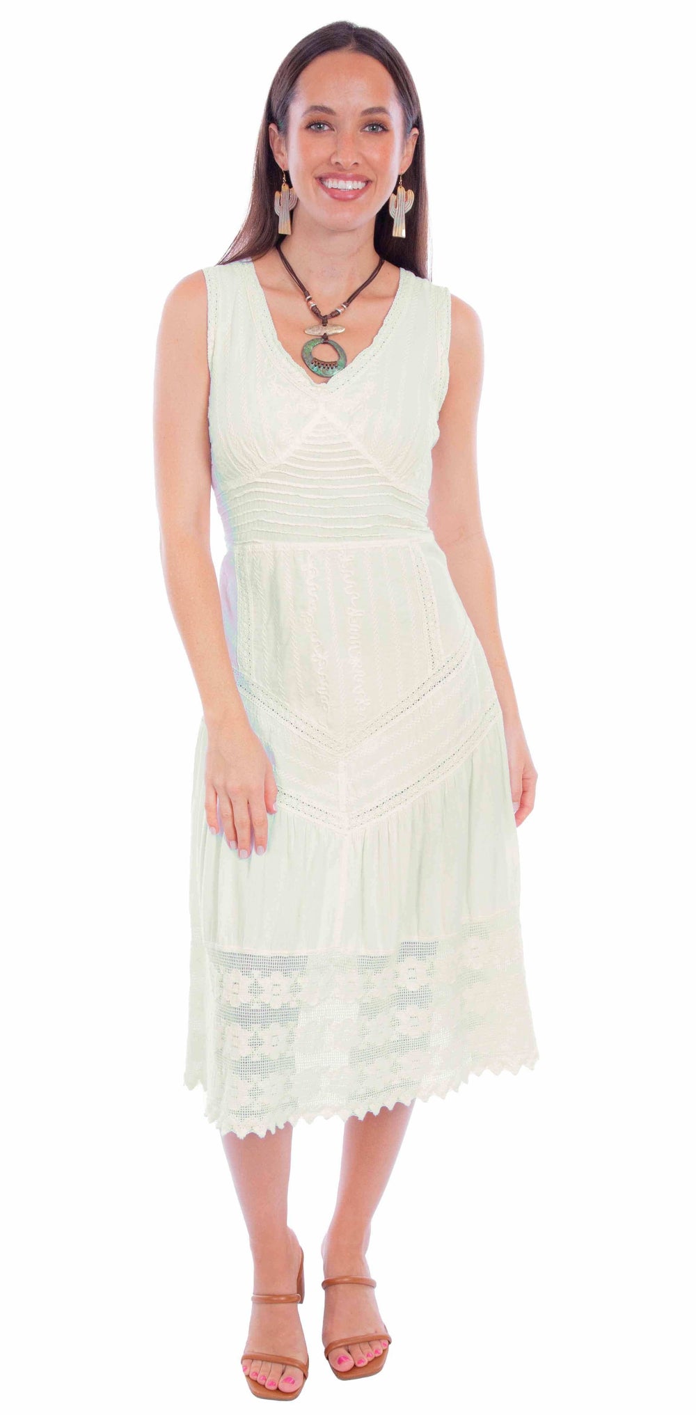 Scully Leather Cantina Vanilla Sleeveless Dress W/Tie Back - Scully Leather - Flyclothing LLC