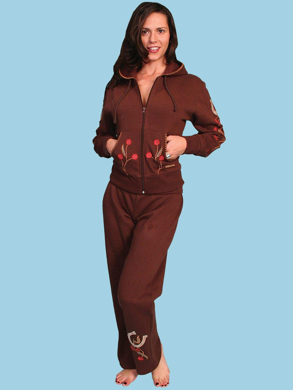 Scully CHOCOLATE HORSESHOE & VINE EMBROIDERED BOTTOM - Scully Leather - Flyclothing LLC