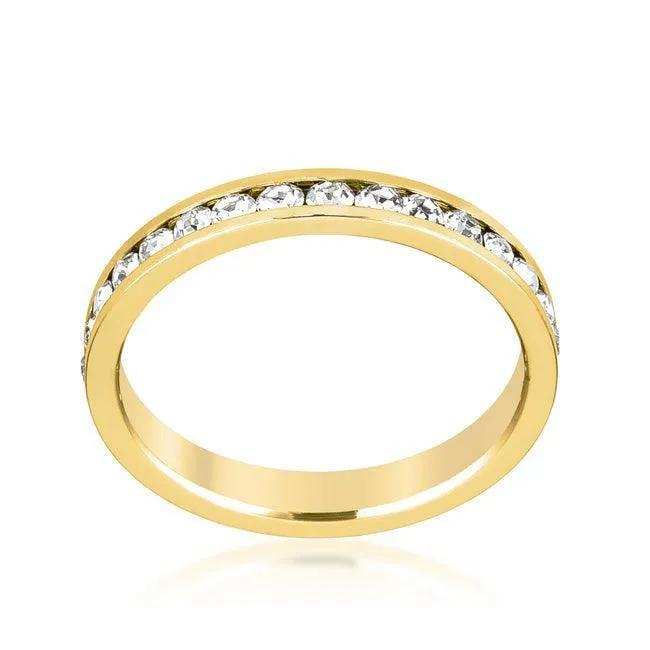 Stylish Stackables Clear Crystal Gold Ring - JGI - Flyclothing LLC
