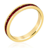 Stylish Stackables with Garnet in Gold Crystal Ring - JGI - Flyclothing LLC