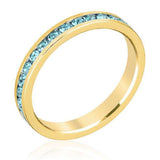 Stylish Stackables Aqua Crystal Gold Ring - JGI - Flyclothing LLC