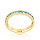 Stylish Stackables Aqua Crystal Gold Ring - JGI - Flyclothing LLC