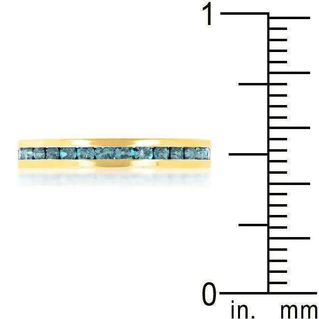 Stylish Stackables Aqua Crystal Gold Ring - JGI - Flyclothing LLC
