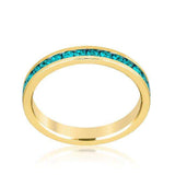 Stylish Stackables Turquoise Crystal Gold Ring - JGI - Flyclothing LLC