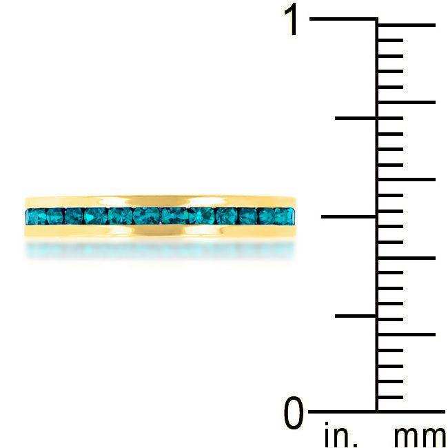 Stylish Stackables Turquoise Crystal Gold Ring - JGI - Flyclothing LLC