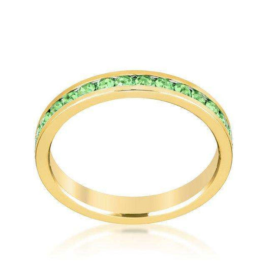 Stylish Stackables Peridot Crystal Gold Ring - JGI - Flyclothing LLC