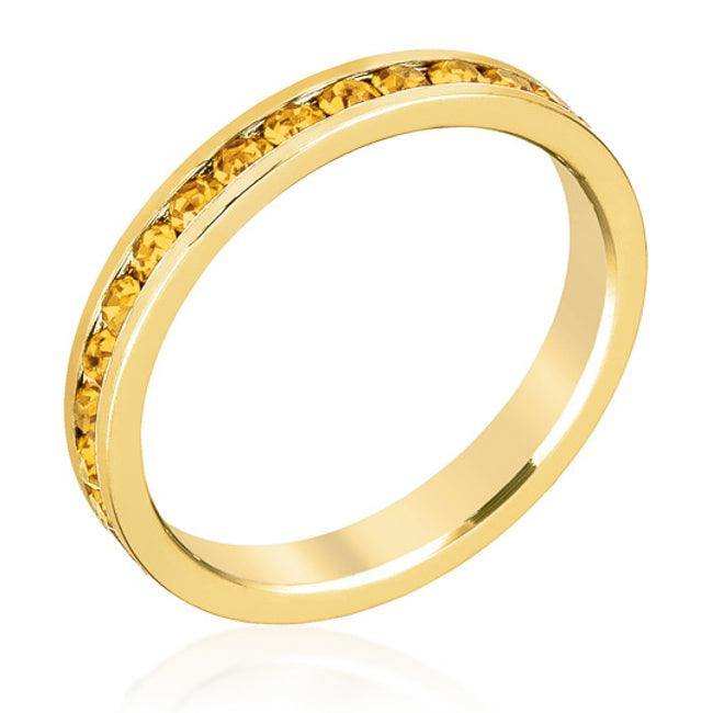 Stylish Stackables Yellow Crystal Gold Ring - JGI - Flyclothing LLC