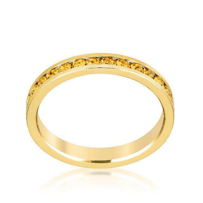Stylish Stackables Yellow Crystal Gold Ring - JGI - Flyclothing LLC