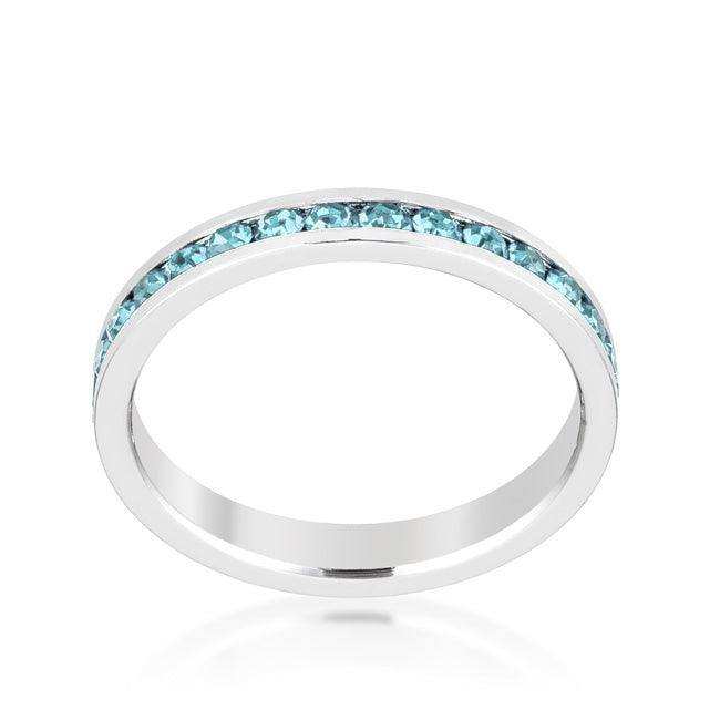 Stylish Stackables Aquamarine Crystal Ring - JGI - Flyclothing LLC
