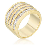 4 Row Gold Cubic Zirconia Cocktail Ring - JGI - Flyclothing LLC