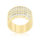 4 Row Gold Cubic Zirconia Cocktail Ring - JGI - Flyclothing LLC