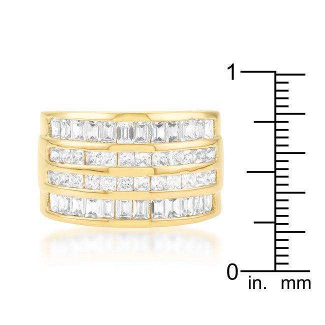 4 Row Gold Cubic Zirconia Cocktail Ring - JGI - Flyclothing LLC