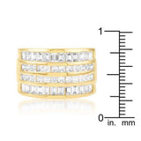 4 Row Gold Cubic Zirconia Cocktail Ring - JGI - Flyclothing LLC