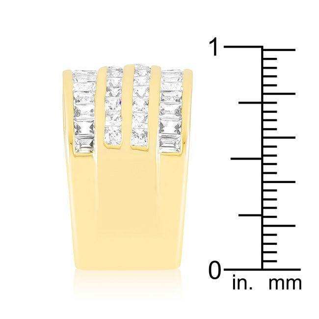 4 Row Gold Cubic Zirconia Cocktail Ring - JGI - Flyclothing LLC