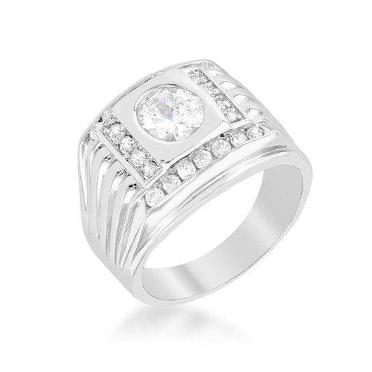 Mens Cubic Zirconia Square Ring - JGI - Flyclothing LLC