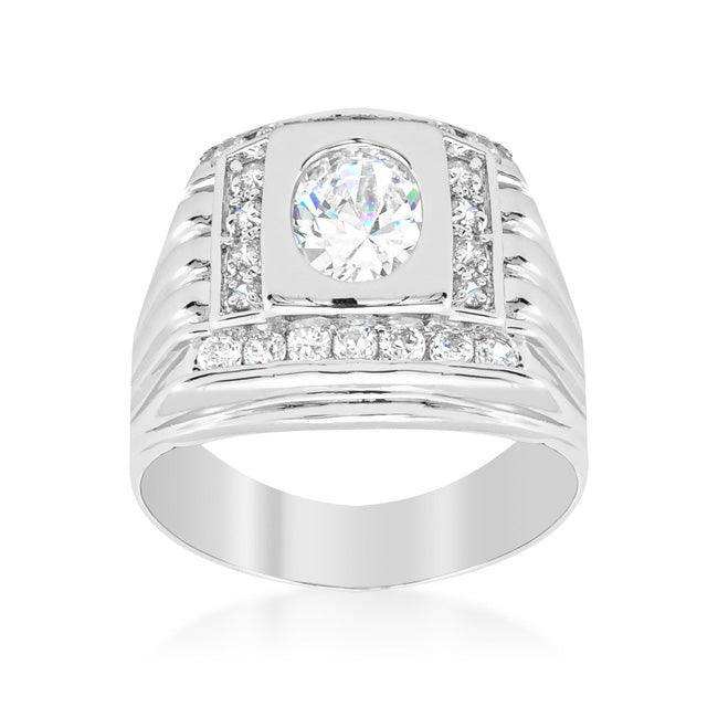 Mens Cubic Zirconia Square Ring - JGI - Flyclothing LLC