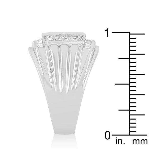 Mens Cubic Zirconia Square Ring - JGI - Flyclothing LLC