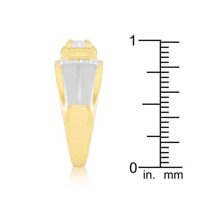 Cubic Zirconia Two-Tone Mens Ring - JGI - Flyclothing LLC