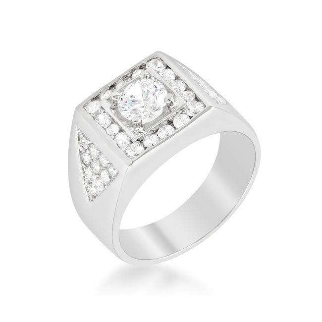 Brilliant Mens Cubic Zirconia Ring - JGI - Flyclothing LLC