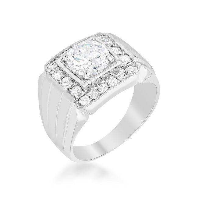Mens Two-tone Finish Cubic Zirconia Ring - JGI - Flyclothing LLC