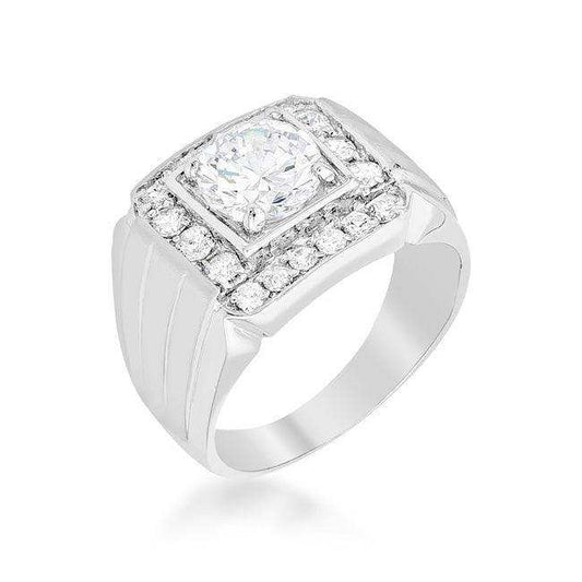 Mens Two-tone Finish Cubic Zirconia Ring - JGI - Flyclothing LLC