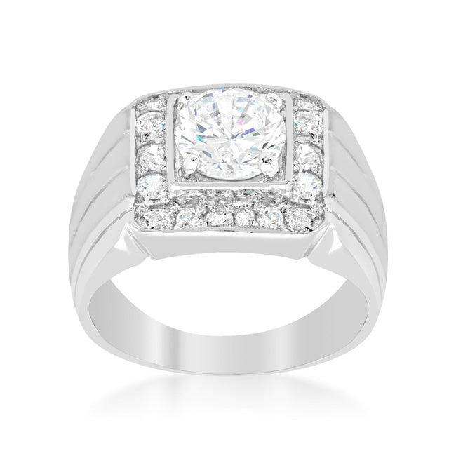 Mens Two-tone Finish Cubic Zirconia Ring - JGI - Flyclothing LLC