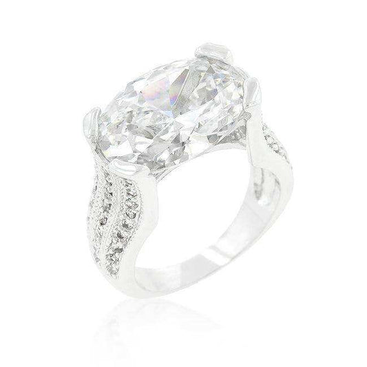 Oval Triplet Cubic Zirconia Ring - JGI - Flyclothing LLC