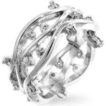 Rhodium Plated Zircon Vines Ring - JGI - Flyclothing LLC