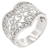 Cubic Zirconia Filigree Hearts Ring - JGI - Flyclothing LLC