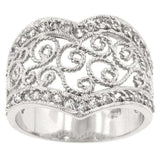 Cubic Zirconia Filigree Hearts Ring - JGI - Flyclothing LLC