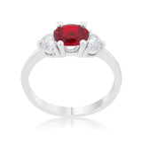 Miranna 1.2ct Garnet CZ Rhodium Classic Oval Ring - JGI - Flyclothing LLC