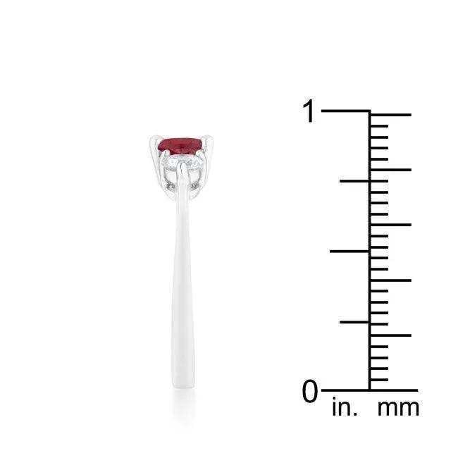 Miranna 1.2ct Garnet CZ Rhodium Classic Oval Ring - JGI - Flyclothing LLC