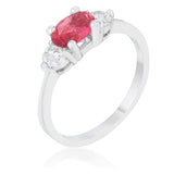 Miranna 1.2ct Fuchsia CZ Rhodium Classic Oval Ring - JGI - Flyclothing LLC