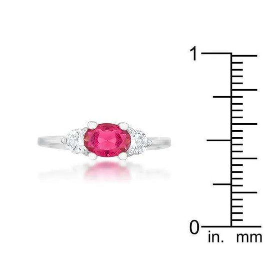Miranna 1.2ct Fuchsia CZ Rhodium Classic Oval Ring - JGI - Flyclothing LLC
