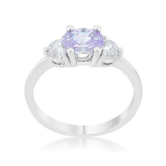 Miranna 1.2ct Lavender CZ Rhodium Classic Oval Ring - JGI - Flyclothing LLC