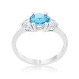 Miranna 1.2ct Blue Topaz CZ Rhodium Classic Oval Ring - JGI - Flyclothing LLC