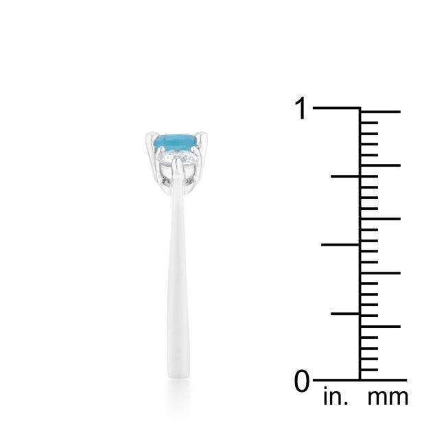 Miranna 1.2ct Blue Topaz CZ Rhodium Classic Oval Ring - JGI - Flyclothing LLC