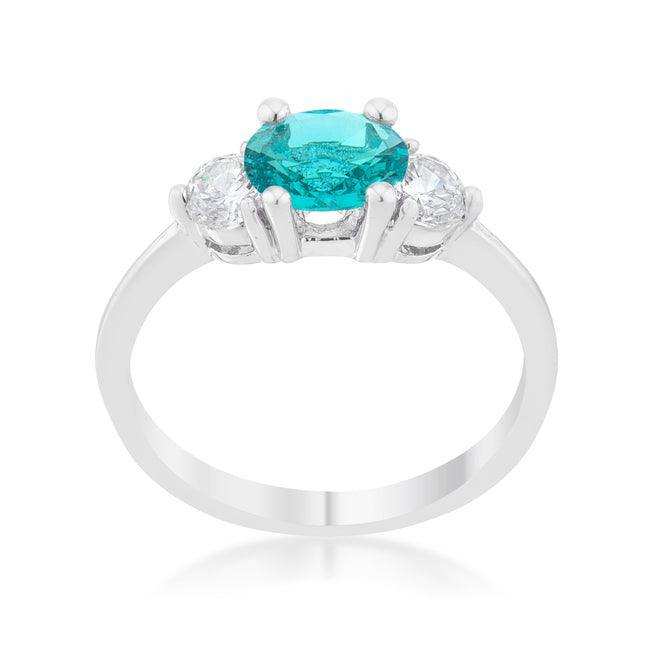 Mariah 1.2ct CZ Rhodium Aqua Simple Classic Ring - JGI - Flyclothing LLC