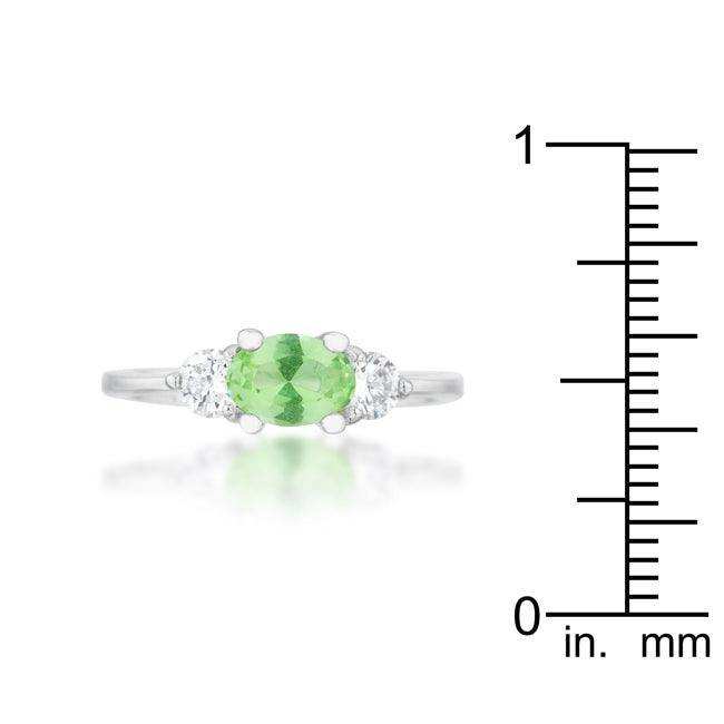 Miranna 1.2ct Peridot CZ Rhodium Classic Oval Ring - JGI - Flyclothing LLC