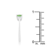 Miranna 1.2ct Peridot CZ Rhodium Classic Oval Ring - JGI - Flyclothing LLC